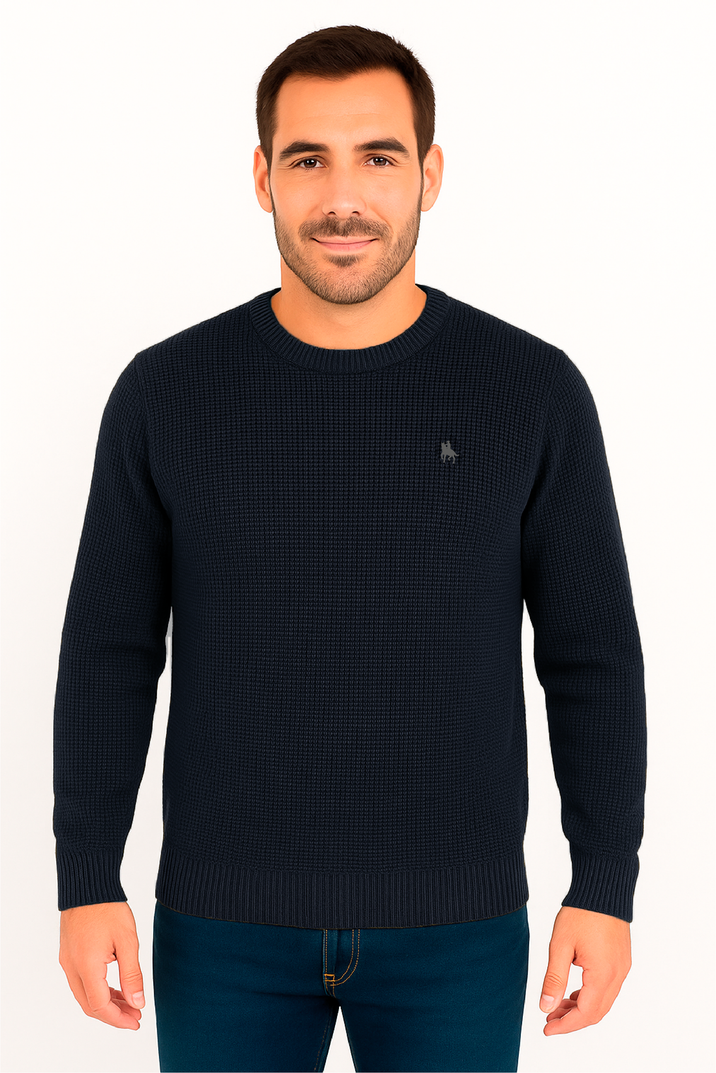 Jersey Hombre Punto Negro con detalles Azules