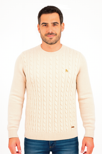 Jersey Rosso Trenzado Beige