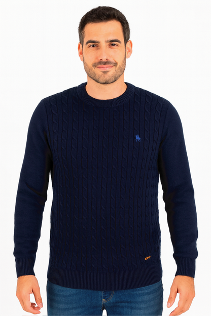 Jersey Rosso Trenzado Marino