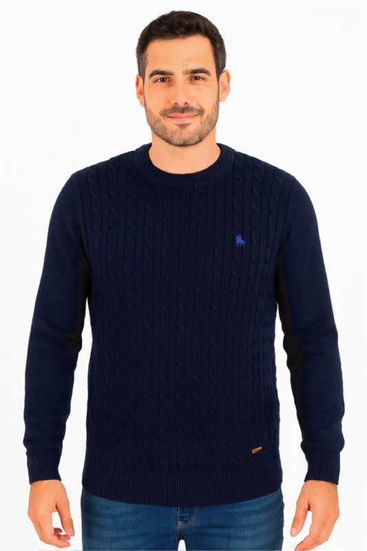 Jersey Rosso Trenzado Marino