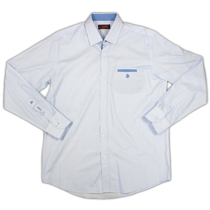 Camisa Hombre Manga Larga Estampado Celeste