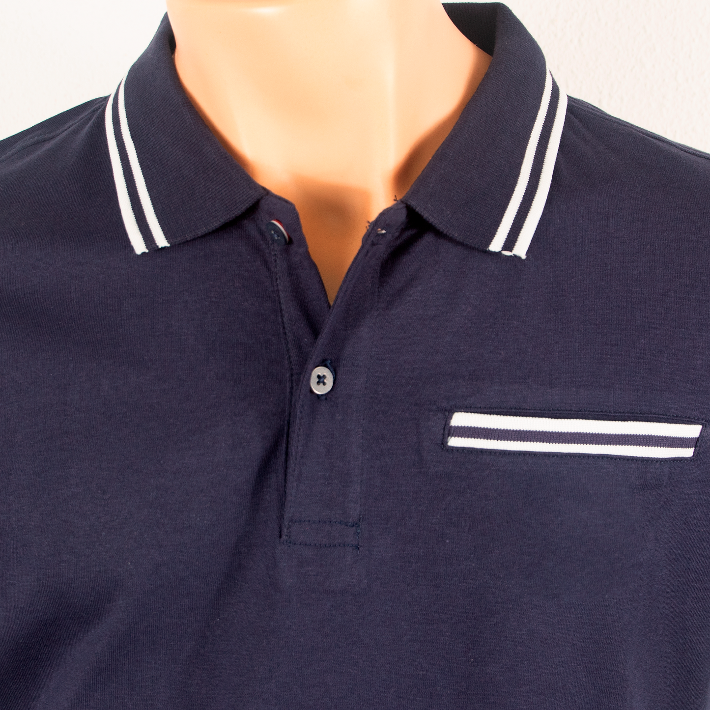 Polo de hombre de manga corta marino liso
