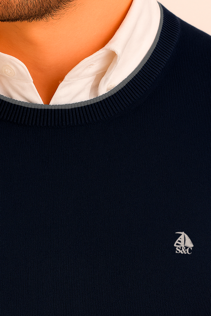 Jersey cuello redondo Marino
