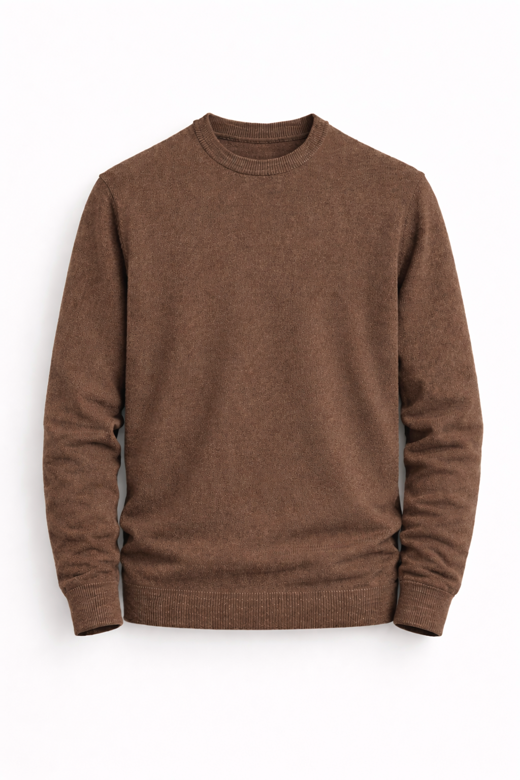 Jersey cuello redondo básico Marrón