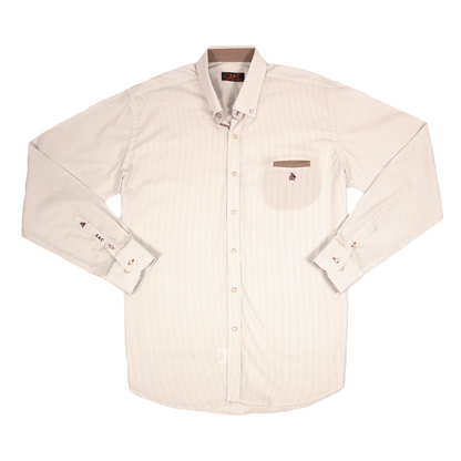 Camisa Hombre Manga Larga estampado Marrón