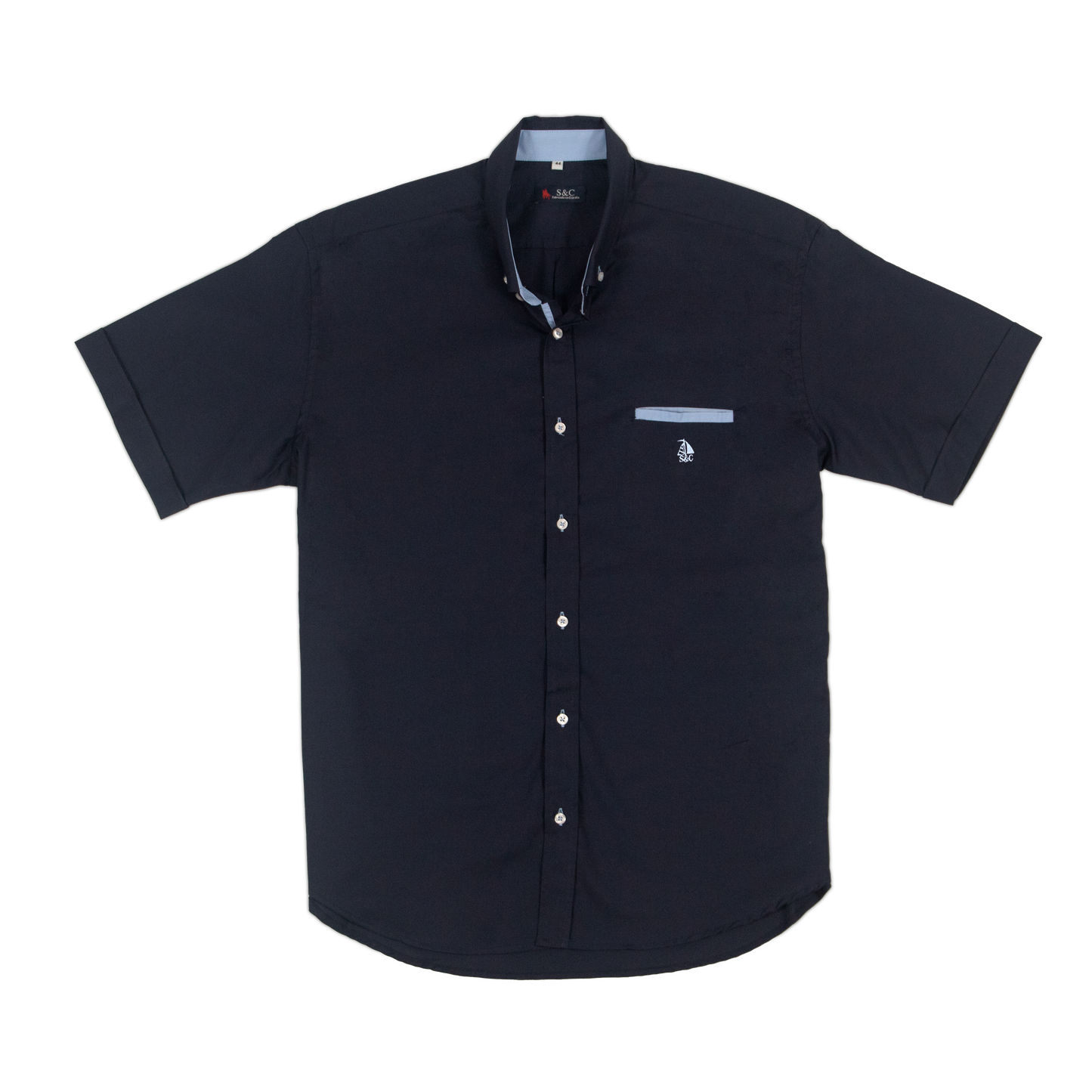 Conjunto camisa marino con bermuda celeste