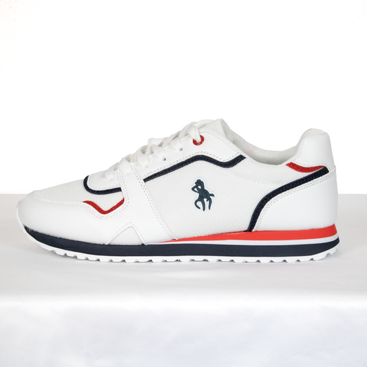 Zapatilla hombre blanca con rojo