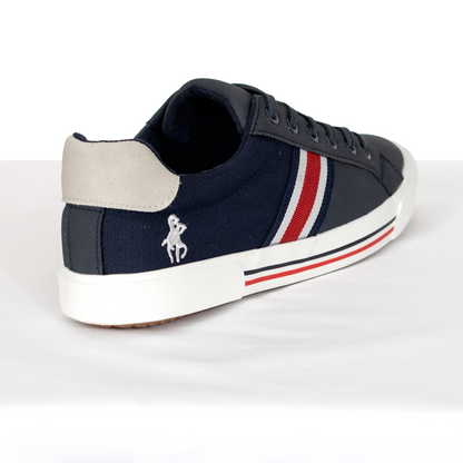 Zapatilla ligera marino con blanco y rojo