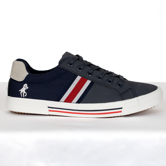 Zapatilla ligera marino con blanco y rojo