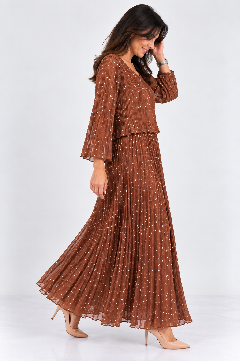 Vestido gasa tierra