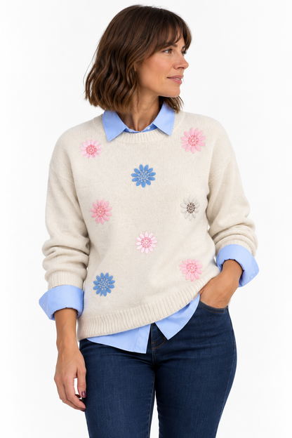 Jersey mujer margaritas de colores