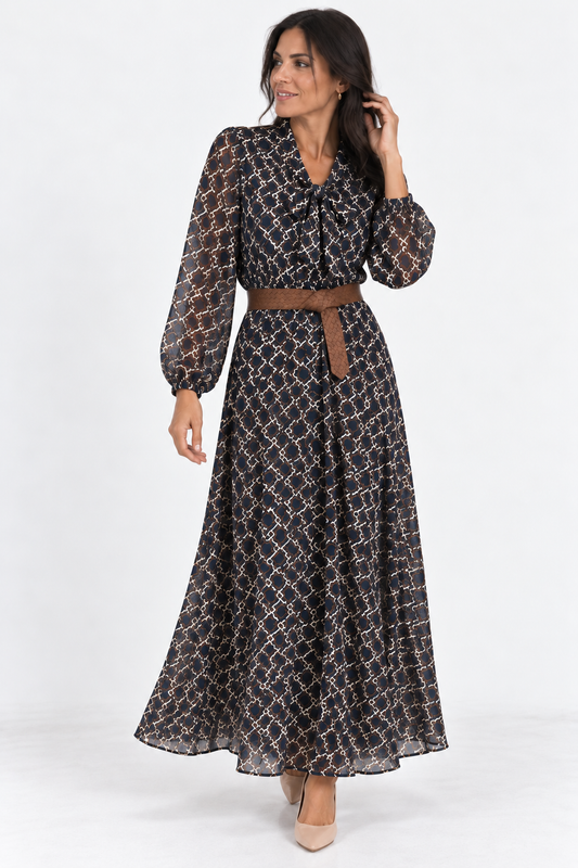 Vestido lazada cuello marino