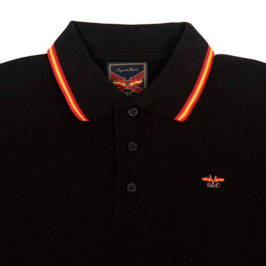 Polo hombre manga corta NATION Negro