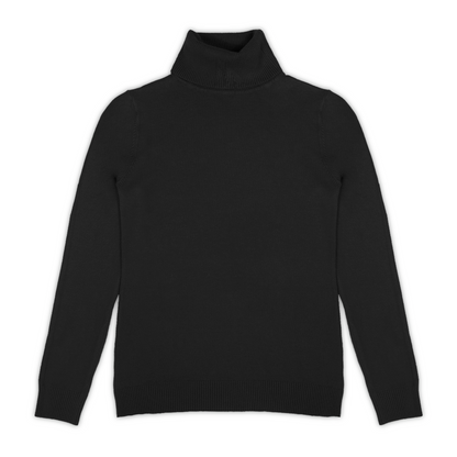 Jersey de Mujer Cuello Vuelto Negro