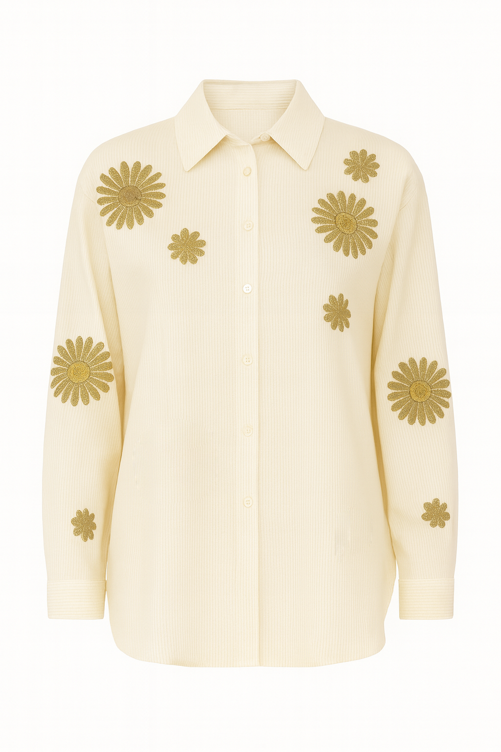 Camisa oversize de rayas con flores