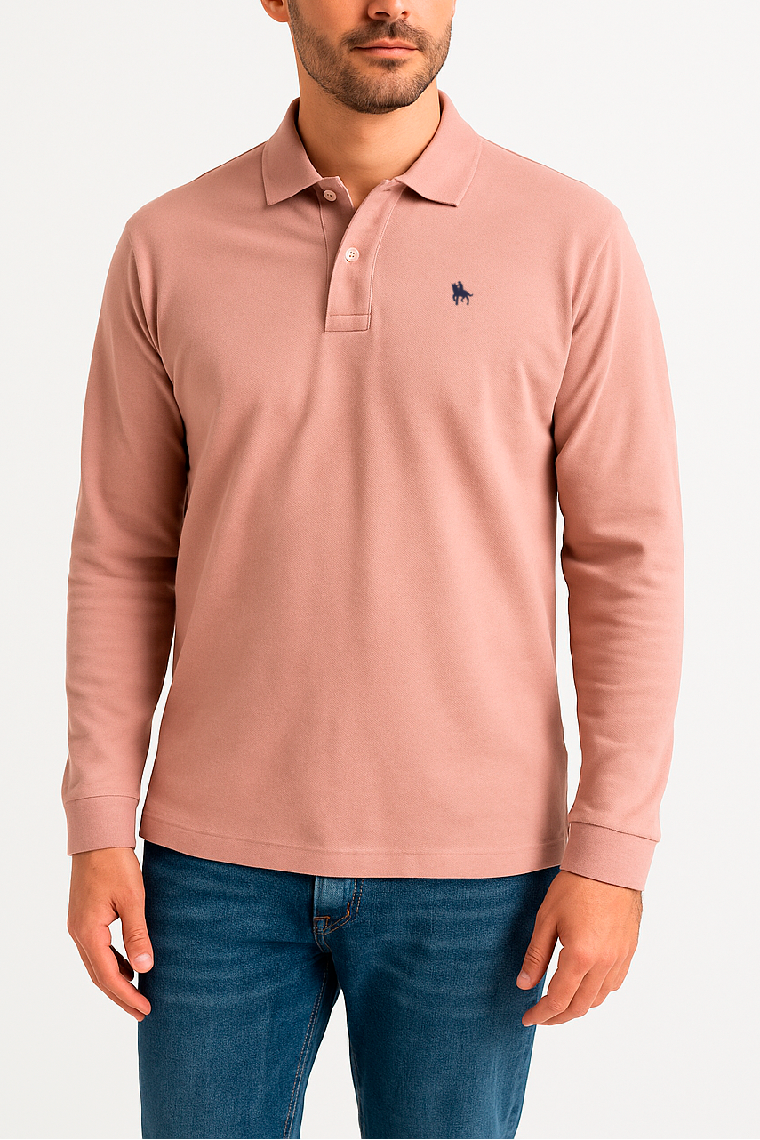Polo Premium de manga larga pale rose
