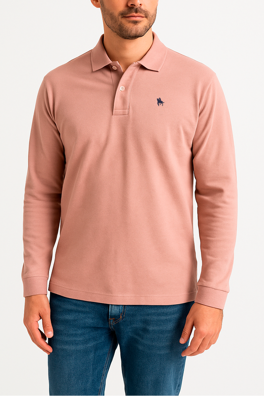 Polo Premium de manga larga pale rose