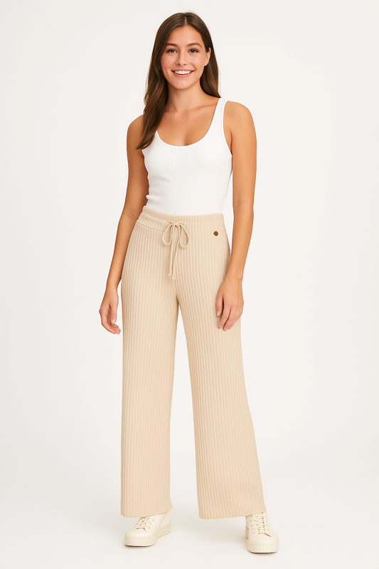 Pantalón Beige de punto para Mujer