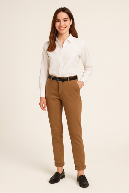Pantalón Chino Mujer Marrón