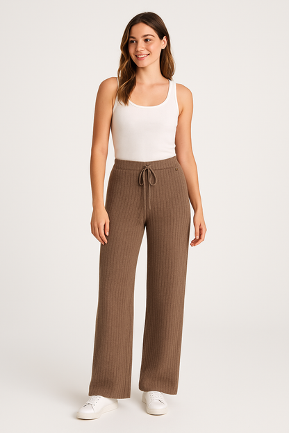 Pantalón Marrón de punto para Mujer