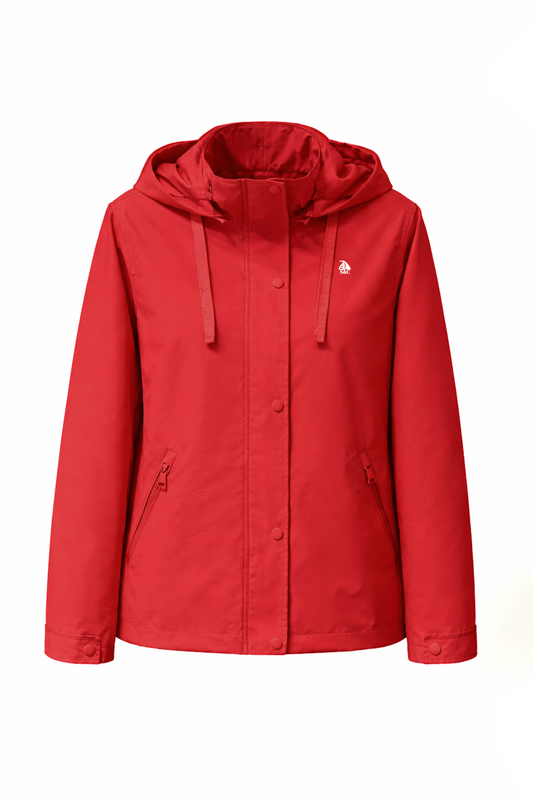 Parka mujer roja con cremallera
