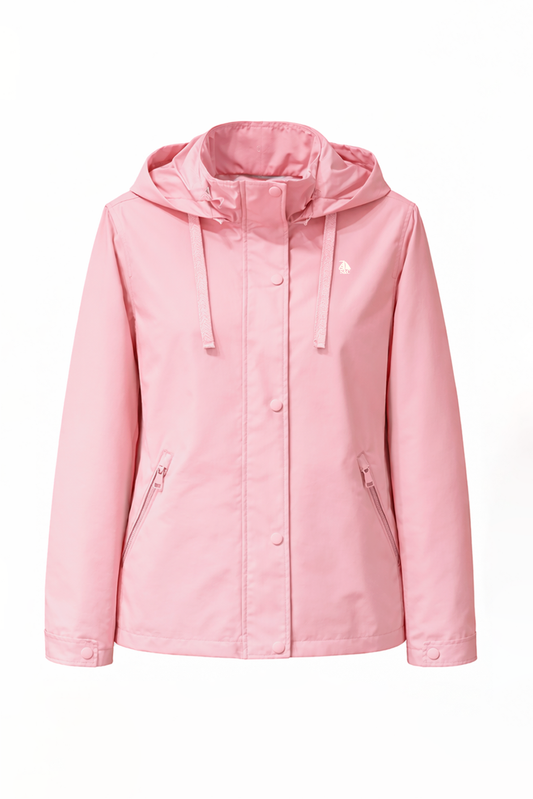 Parka mujer rosa con cremallera