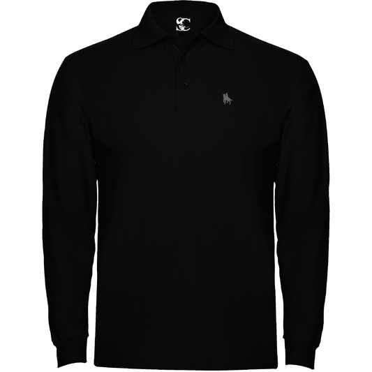 Polo manga larga Negro