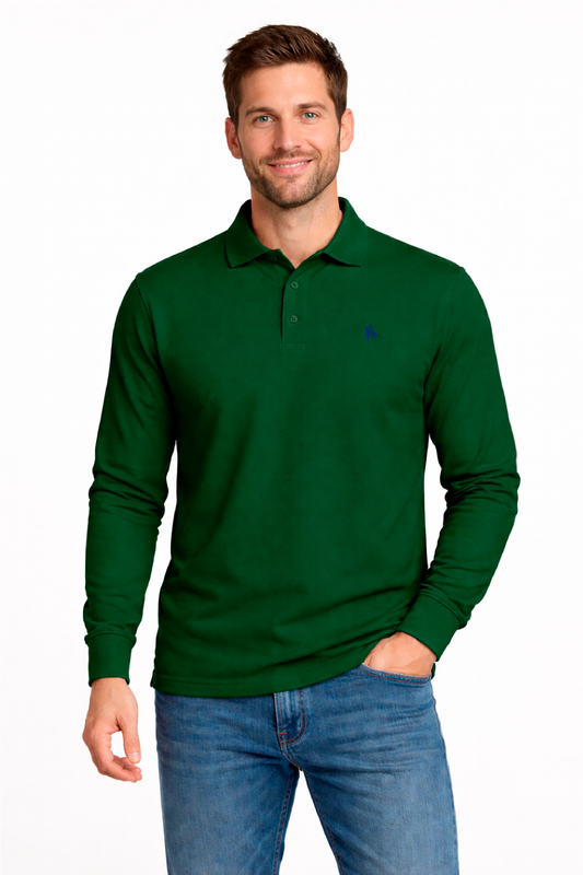 Polo manga larga Verde Botella