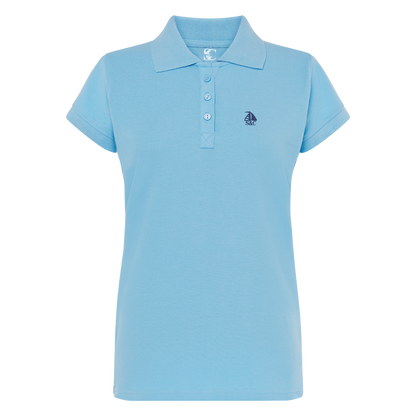 Polo manga corta mujer Celeste