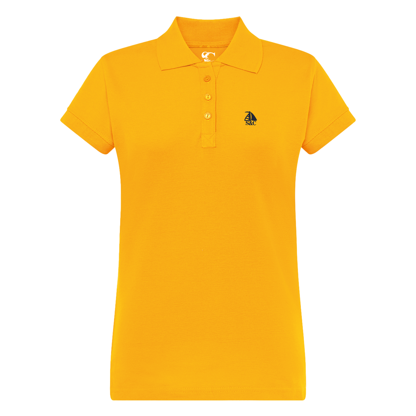 Polo manga corta mujer Mostaza