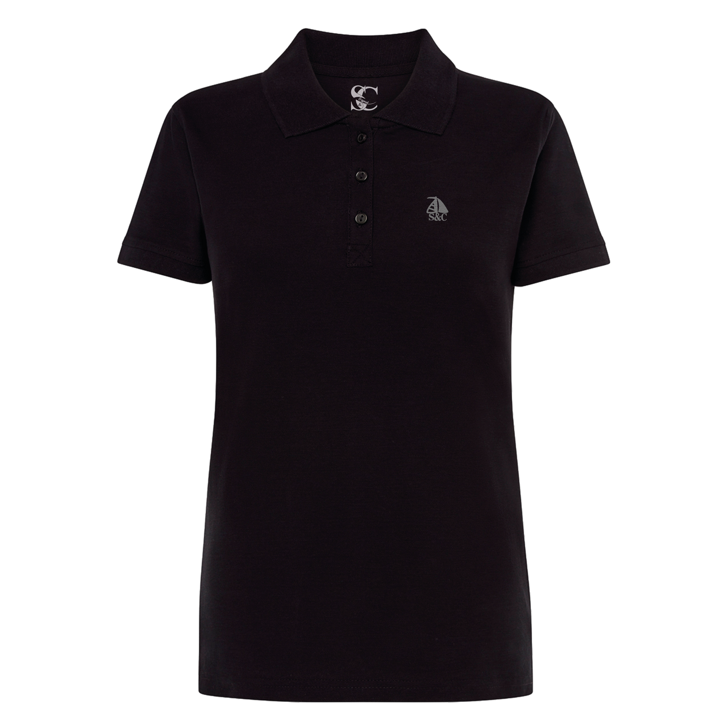 Polo manga corta mujer Negro