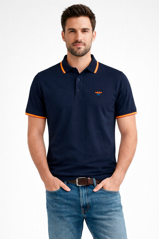 Polo hombre manga corta NATION Marino