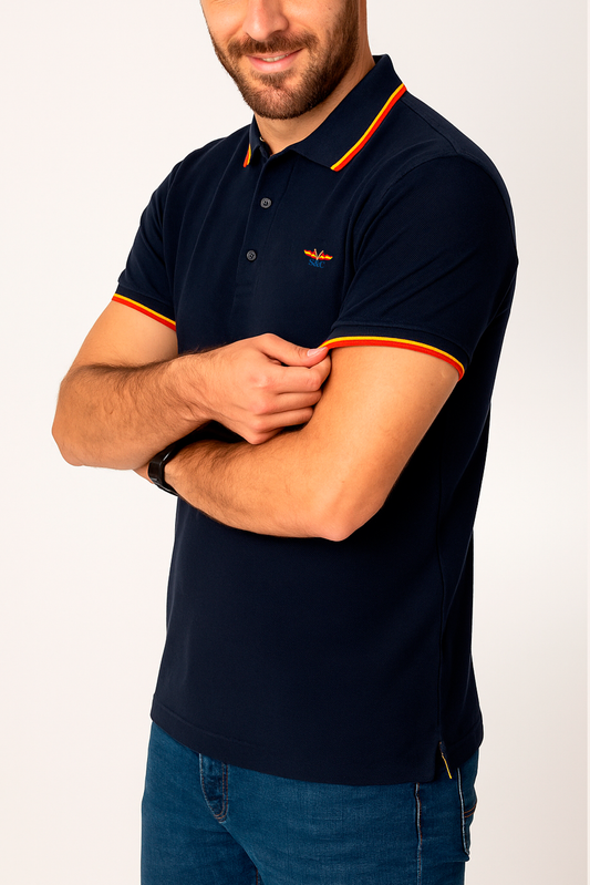 Polo hombre manga corta NATION Marino