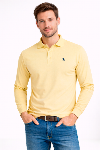 Polo Premium de manga larga butter yelow