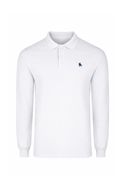 Polo Premium de manga larga blanco