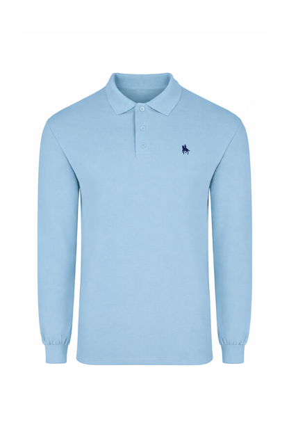 Polo Premium de manga larga sky blue