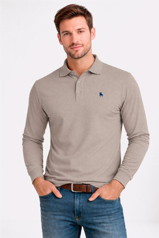 Polo Premium de manga larga could grey