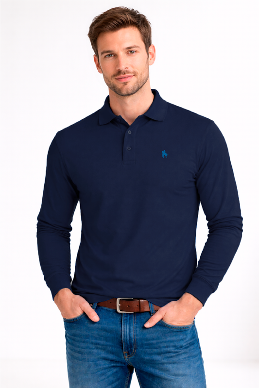 Polo Premium de manga larga navy