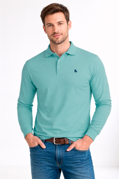 Polo Premium de manga larga sage