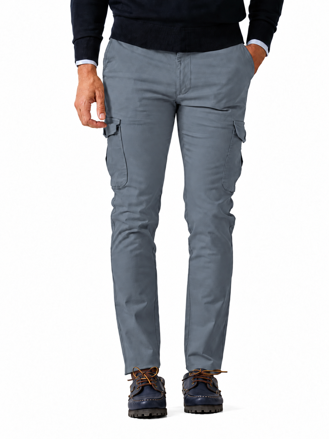 Pantalón chino Cargo Gris Acero