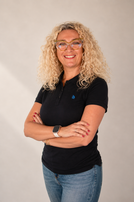 Polo manga corta mujer azul marino