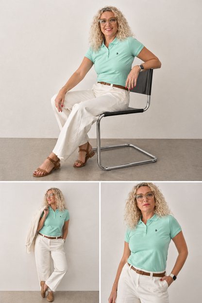 Polo manga corta mujer agua