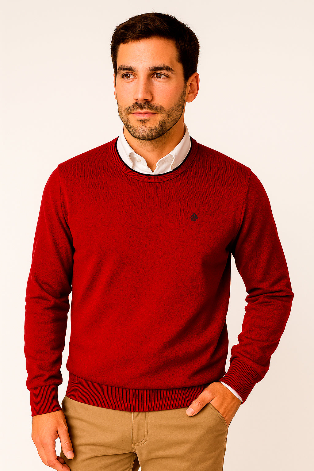 Jersey cuello redondo Rojo