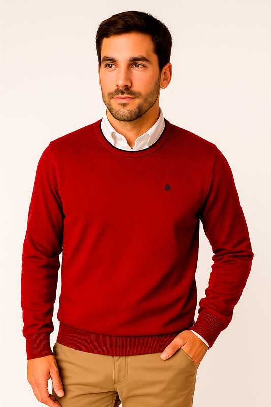 Jersey cuello redondo Rojo