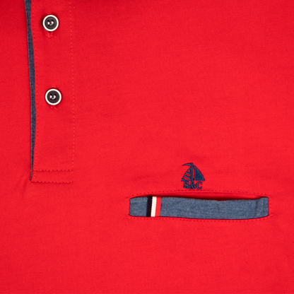 Polo Hombre Manga Larga Rojo