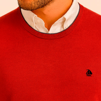 Jersey cuello redondo Rojo
