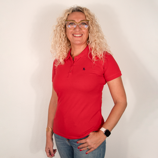 Polo manga corta mujer Rojo