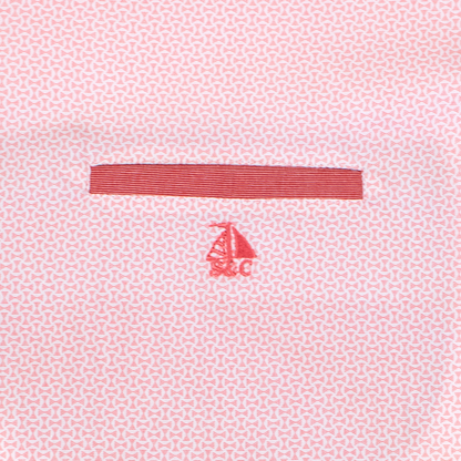 Conjunto camisa rosa lacitos con bermuda blanca