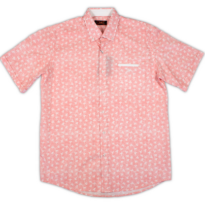 Conjunto camisa rosa flores con bermuda blanca