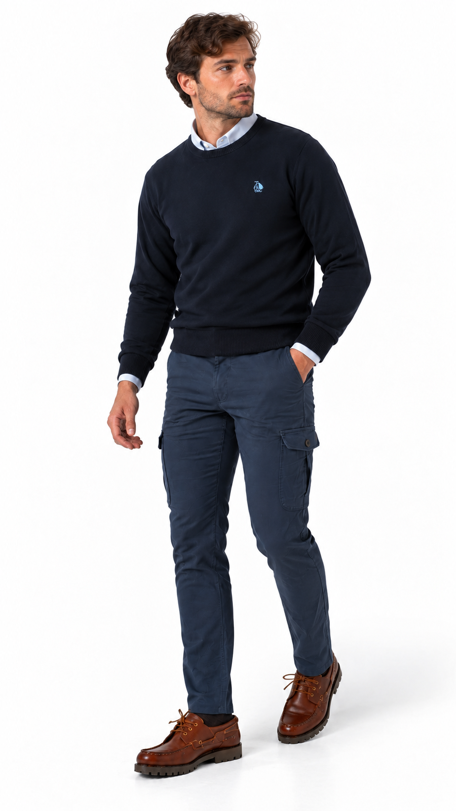 Pantalón chino Cargo Azul Marino